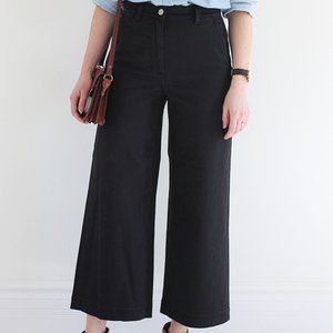 Everlane Black Wide Leg Crop Pant/Bottoms Size 6